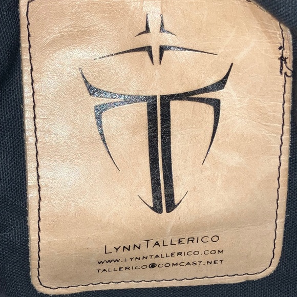 Lynn Tallerico black leather bag with gold and silver racing stripes - Picture 4 of 9